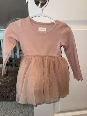 Jamie Kay Blush Tulle Long-Sleeve Baby Dress